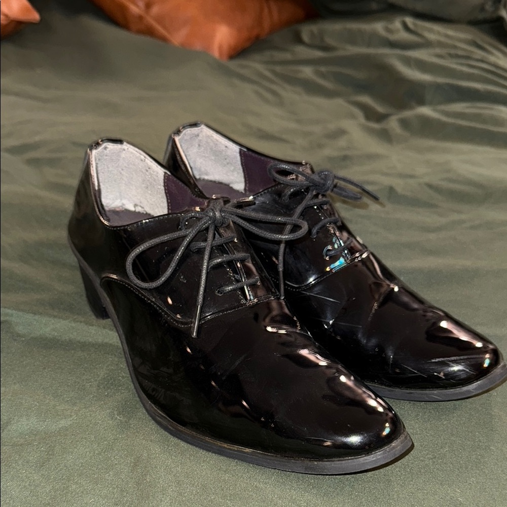 Men's Black Dress Shoes with Cuban heel size 11
